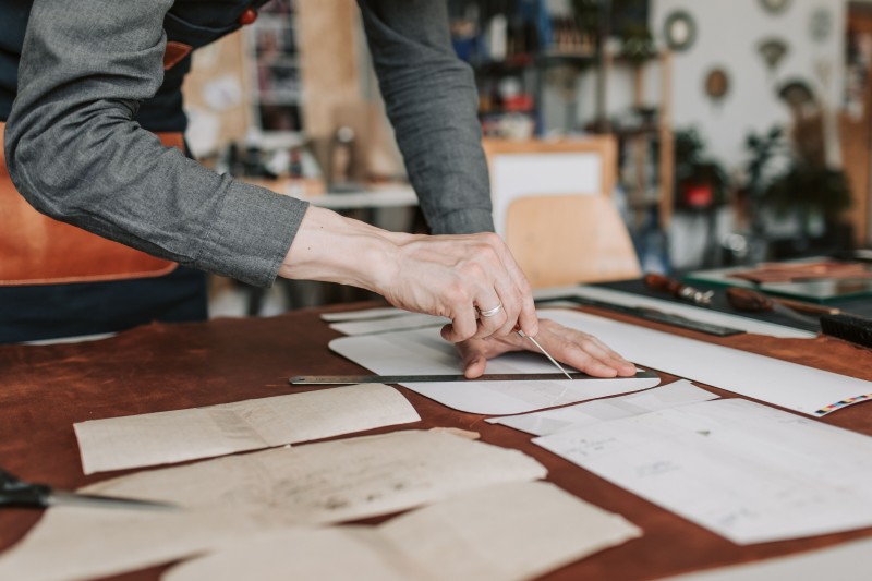 An entrepreneur preparing orders for an online store.